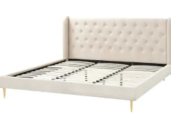 Letto Velluto FORBACH 180 x 200 cm Beige