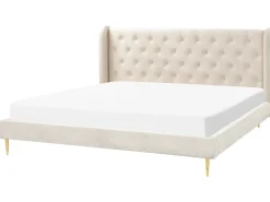 Letto Velluto FORBACH 180 x 200 cm Beige