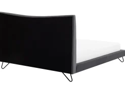 Letto Velluto LANNION 180 x 200 cm Grigio scuro