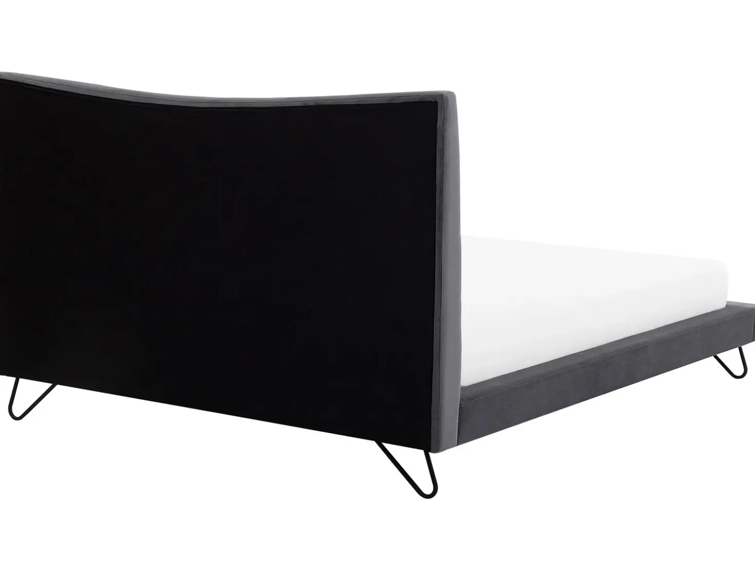 Letto Velluto LANNION 180 x 200 cm Grigio scuro