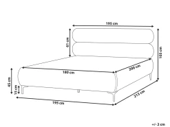 Letto Velluto LESSAY 180 x 200 cm Beige chiaro
