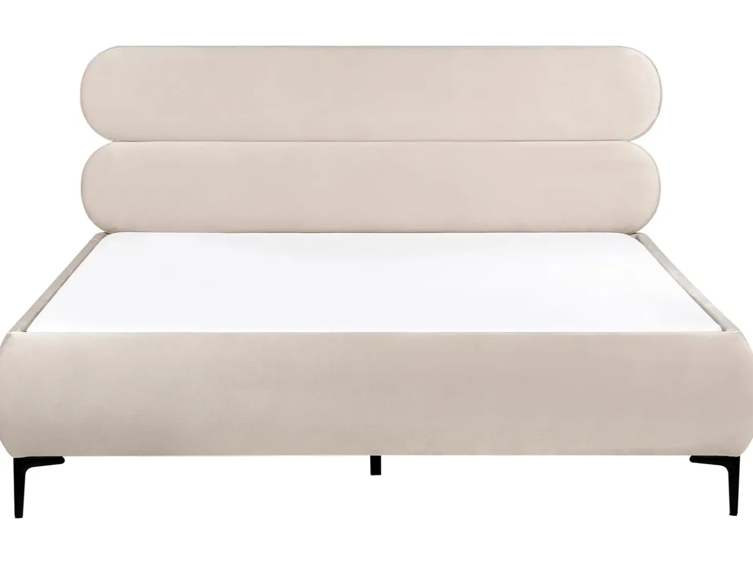 Letto Velluto LESSAY 180 x 200 cm Beige chiaro
