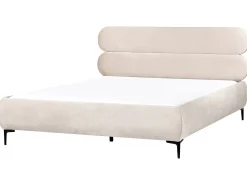 Letto Velluto LESSAY 180 x 200 cm Beige chiaro