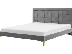 Letto Velluto LIMOUX 180 x 200 cm Grigio