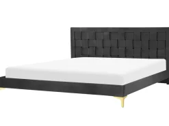 Letto Velluto LIMOUX 180 x 200 cm Nero