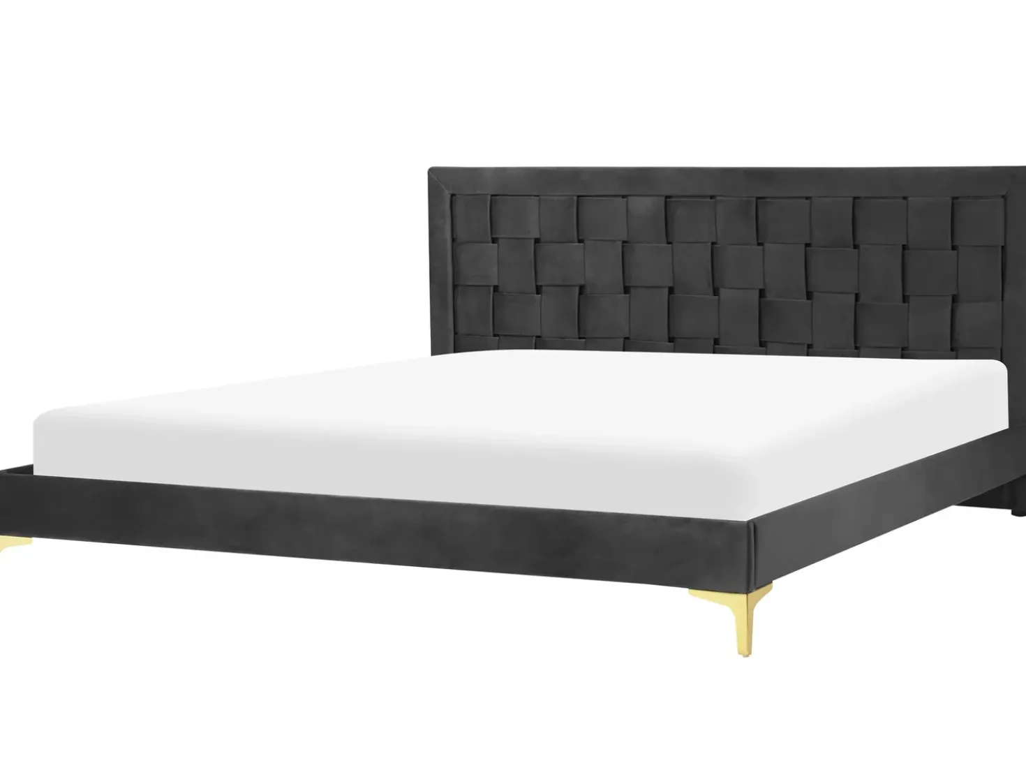 Letto Velluto LIMOUX 180 x 200 cm Nero