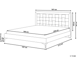 Letto Velluto LIMOUX 180 x 200 cm Nero