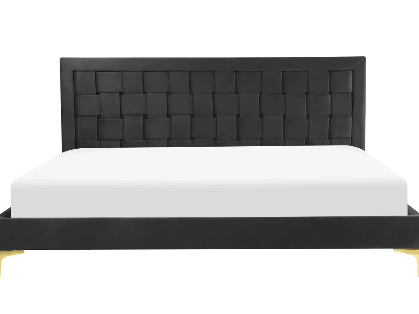 Letto Velluto LIMOUX 180 x 200 cm Nero