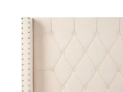 Letto Velluto LUBBON 180 x 200 cm Bianco sporco