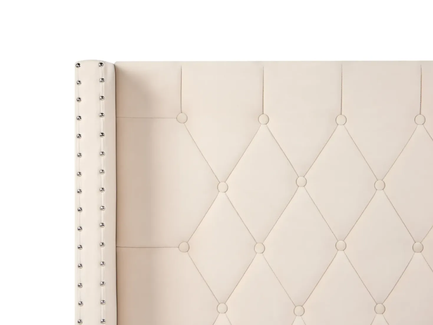 Letto Velluto LUBBON 180 x 200 cm Bianco sporco
