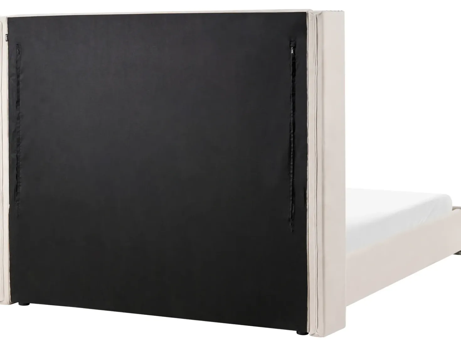 Letto Velluto LUBBON 160 x 200 cm Bianco sporco