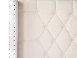Letto Velluto LUBBON 160 x 200 cm Bianco sporco