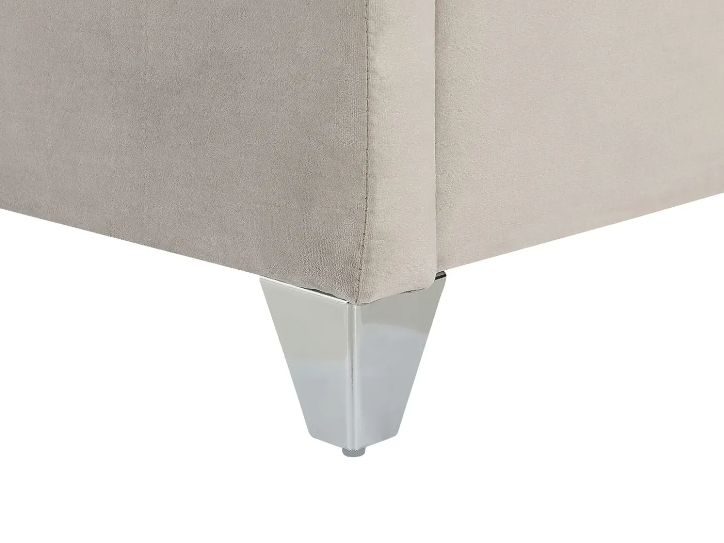 Letto Velluto LUBBON 180 x 200 cm Grigio chiaro
