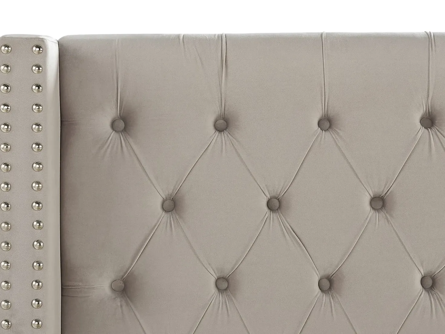 Letto Velluto LUBBON 180 x 200 cm Grigio chiaro