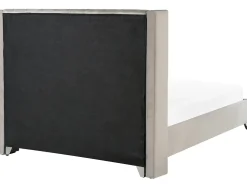 Letto Velluto LUBBON 180 x 200 cm Grigio chiaro