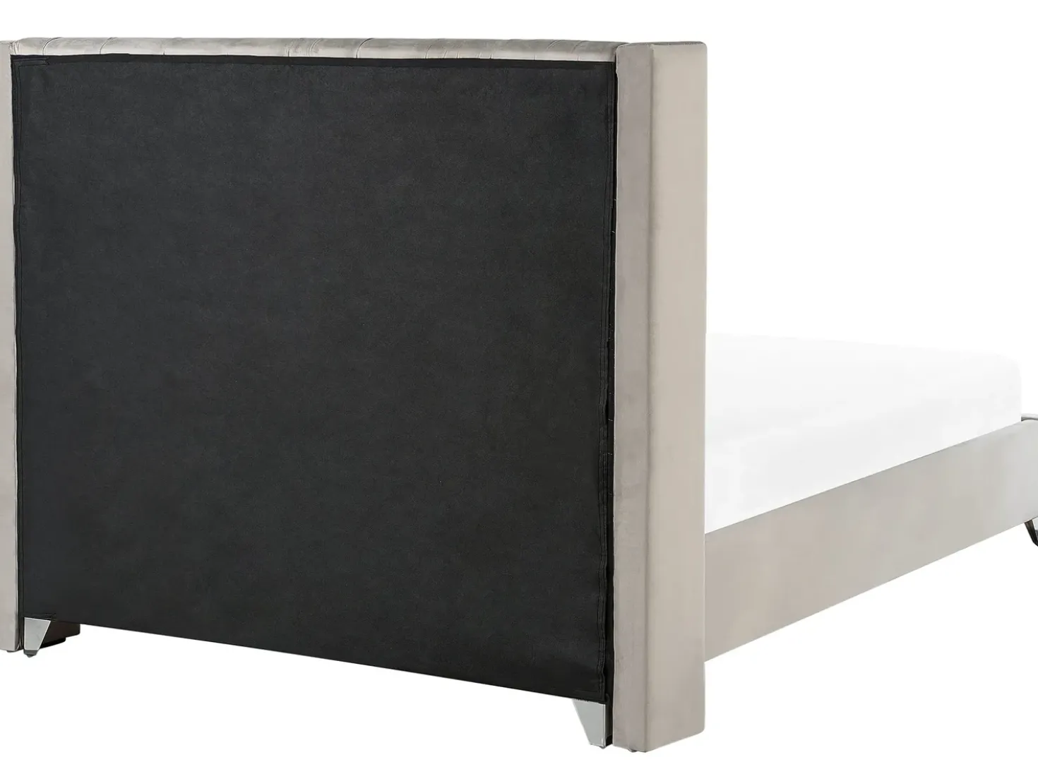 Letto Velluto LUBBON 180 x 200 cm Grigio chiaro