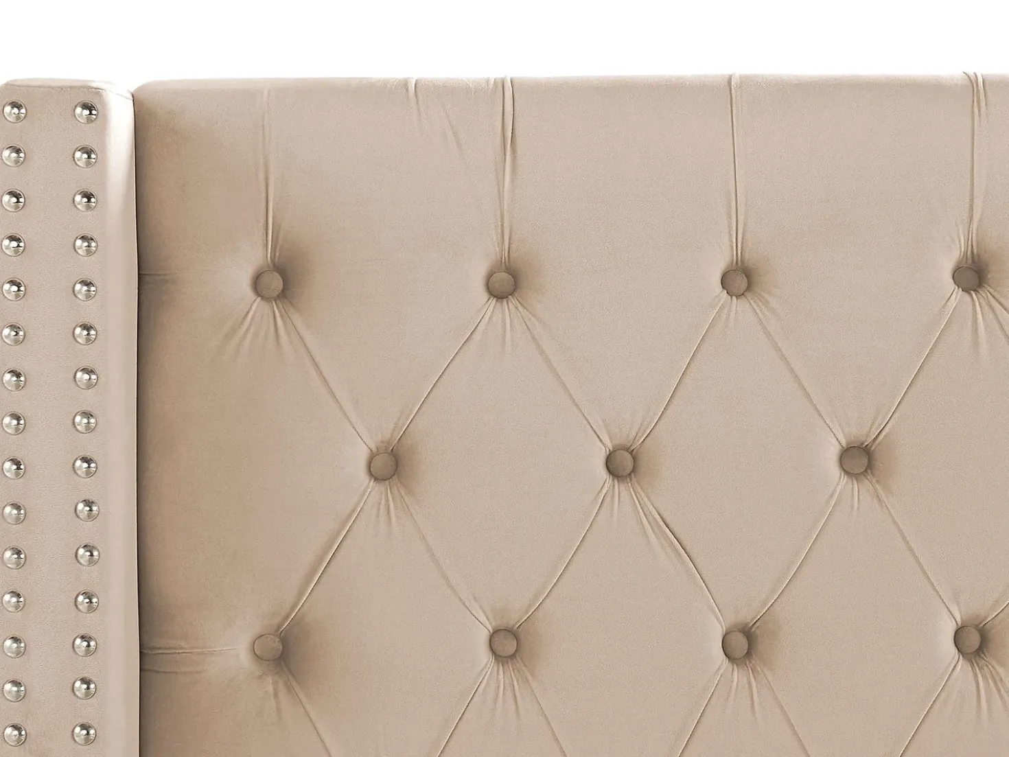 Letto Velluto LUBBON 180 x 200 cm Beige