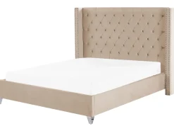 Letto Velluto LUBBON 180 x 200 cm Beige