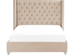 Letto Velluto LUBBON 180 x 200 cm Beige