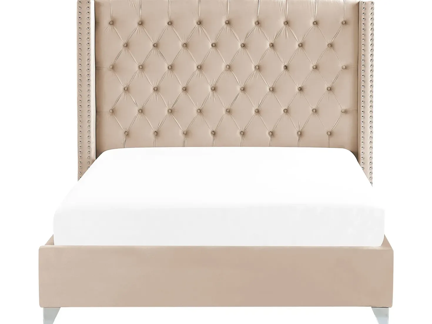 Letto Velluto LUBBON 180 x 200 cm Beige