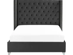 Letto Velluto LUBBON 160 x 200 cm Nero