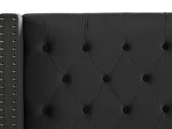 Letto Velluto LUBBON 160 x 200 cm Nero