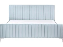 Letto Velluto LUNAN 180 x 200 cm Azzurro