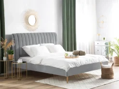 Letto Velluto MARVILLE 180 x 200 cm Grigio
