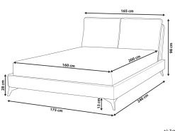 Letto Velluto MELLE 160 x 200 cm Arancione