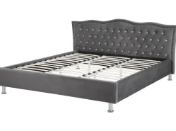 Letto Velluto METZ 180 x 200 cm Grigio scuro