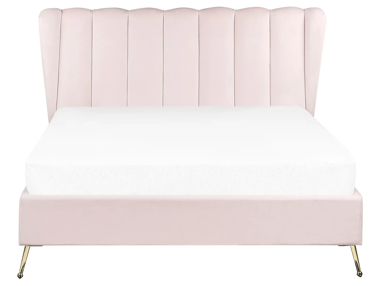 Letto Velluto MIRIBEL 140 x 200 cm Rosa pastello