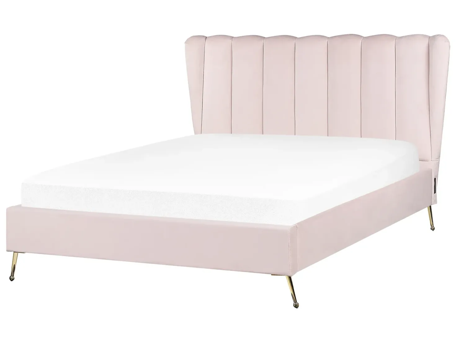 Letto Velluto MIRIBEL 140 x 200 cm Rosa pastello