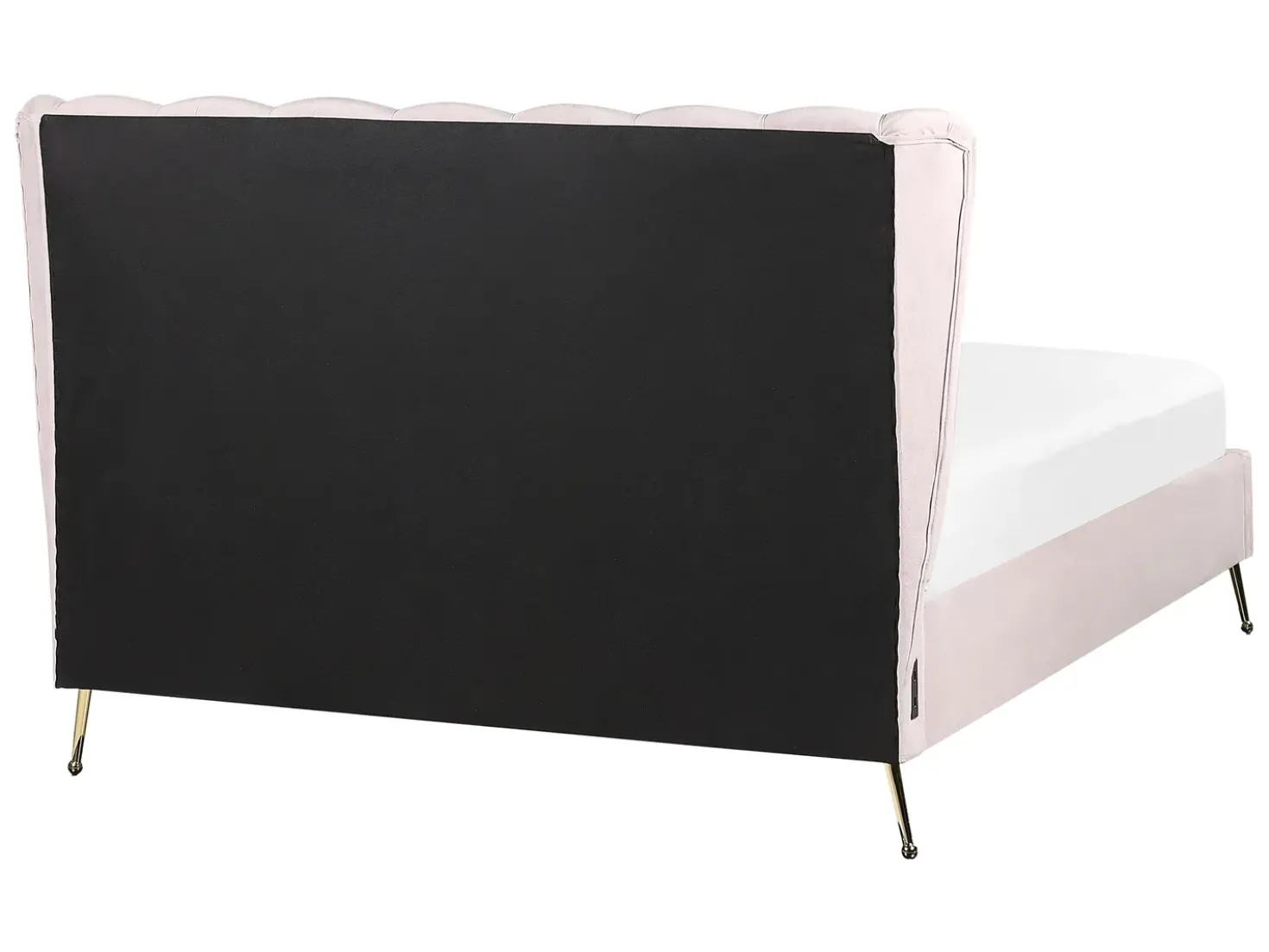 Letto Velluto MIRIBEL 140 x 200 cm Rosa pastello