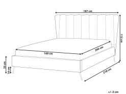 Letto Velluto MIRIBEL 160 x 200 cm Beige