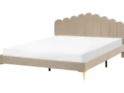 Letto Velluto SAUVIAN 180 x 200 cm Tortora