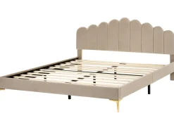 Letto Velluto SAUVIAN 180 x 200 cm Tortora
