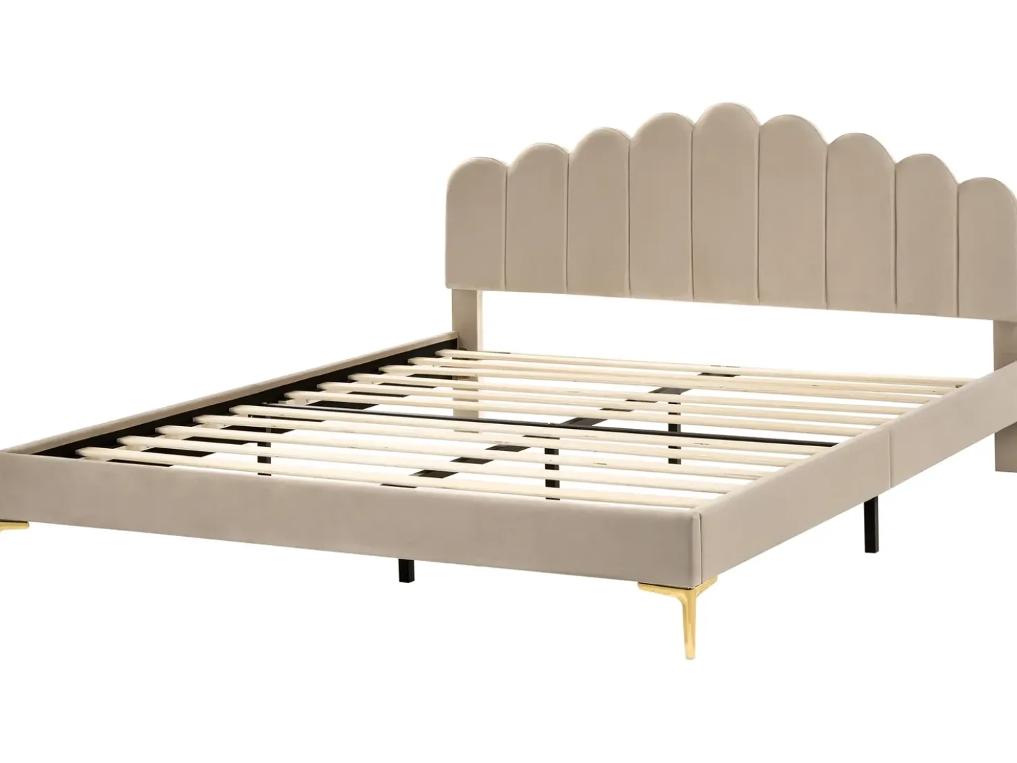 Letto Velluto SAUVIAN 180 x 200 cm Tortora