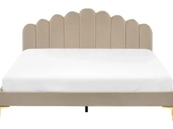 Letto Velluto SAUVIAN 180 x 200 cm Tortora