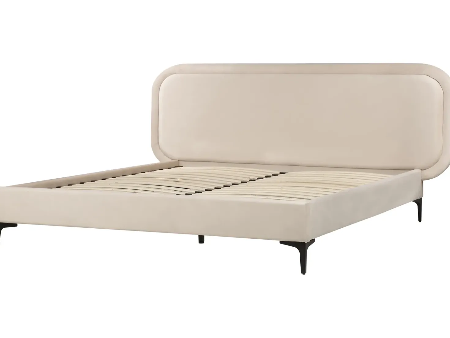 Letto Velluto SUZETTE 160 x 200 cm Beige chiaro