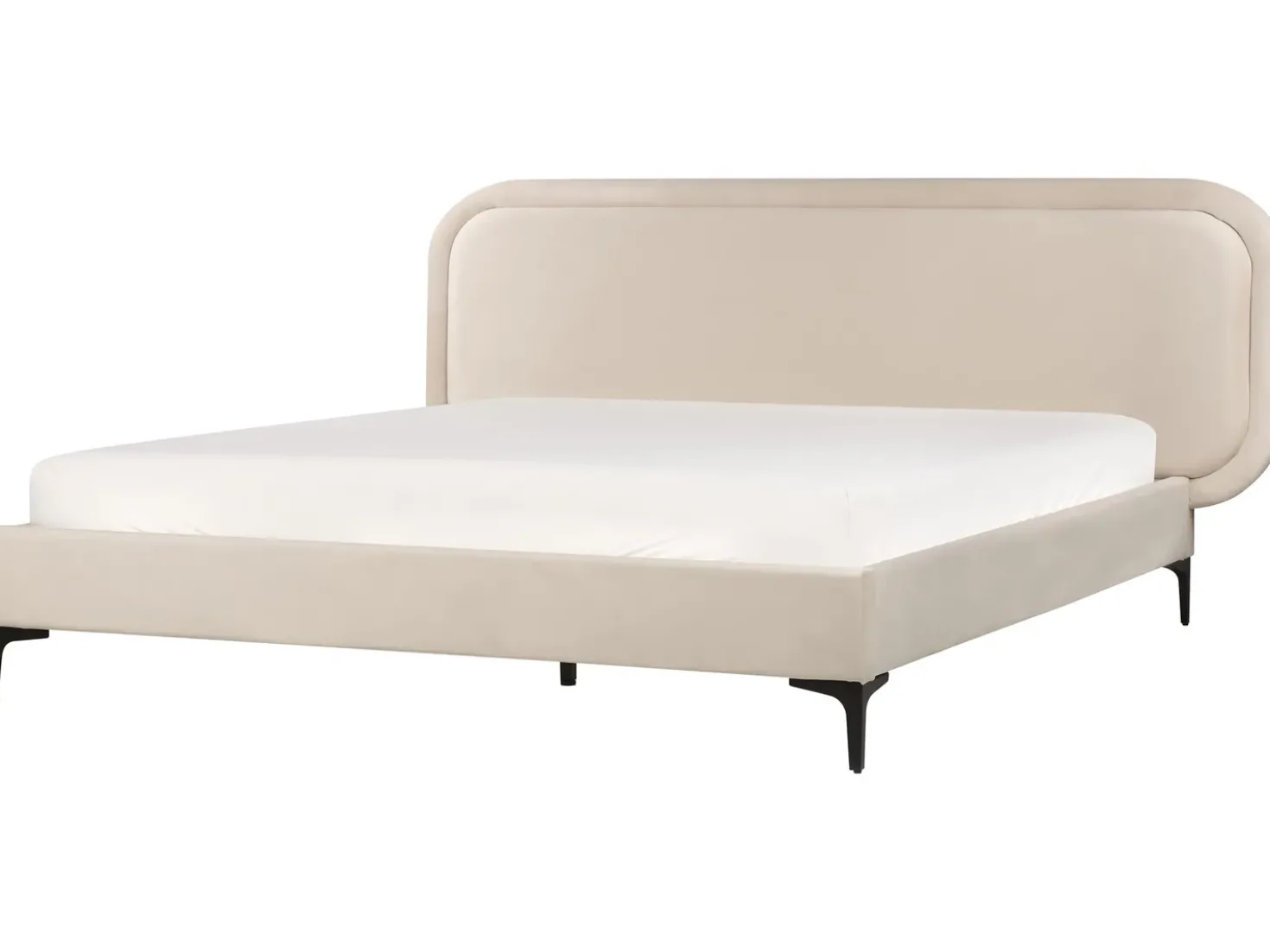 Letto Velluto SUZETTE 160 x 200 cm Beige chiaro