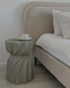 Letto Velluto SUZETTE 160 x 200 cm Beige chiaro