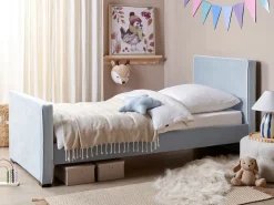 Letto Velluto TEENIE 90 x 200 cm Azzurro
