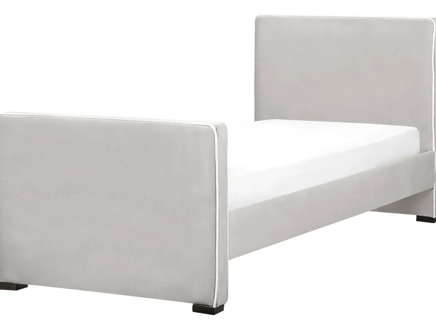 Letto Velluto TEENIE 90 x 200 cm Grigio chiaro