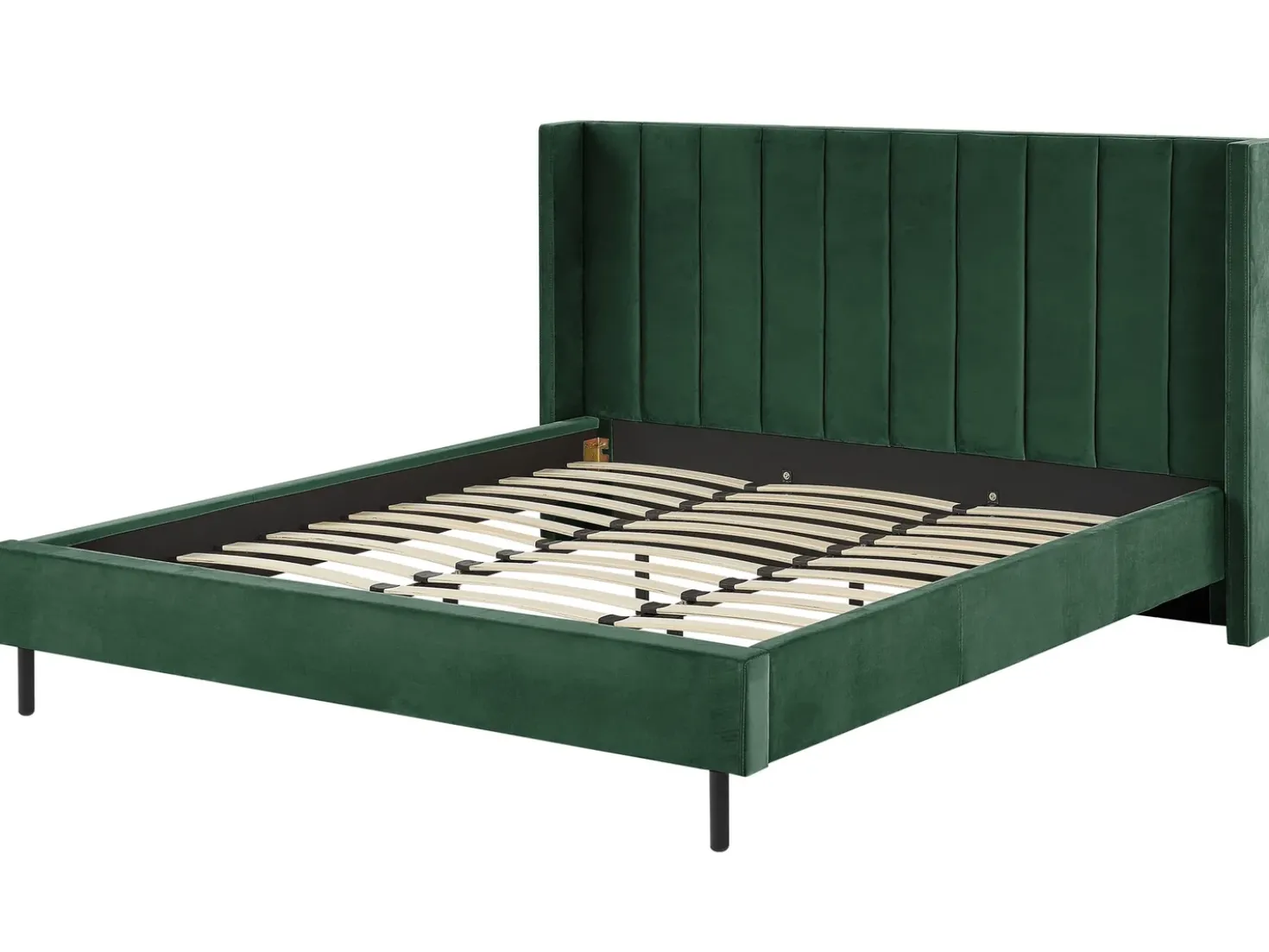 Letto Velluto VILLETTE 180 x 200 cm Verde scuro