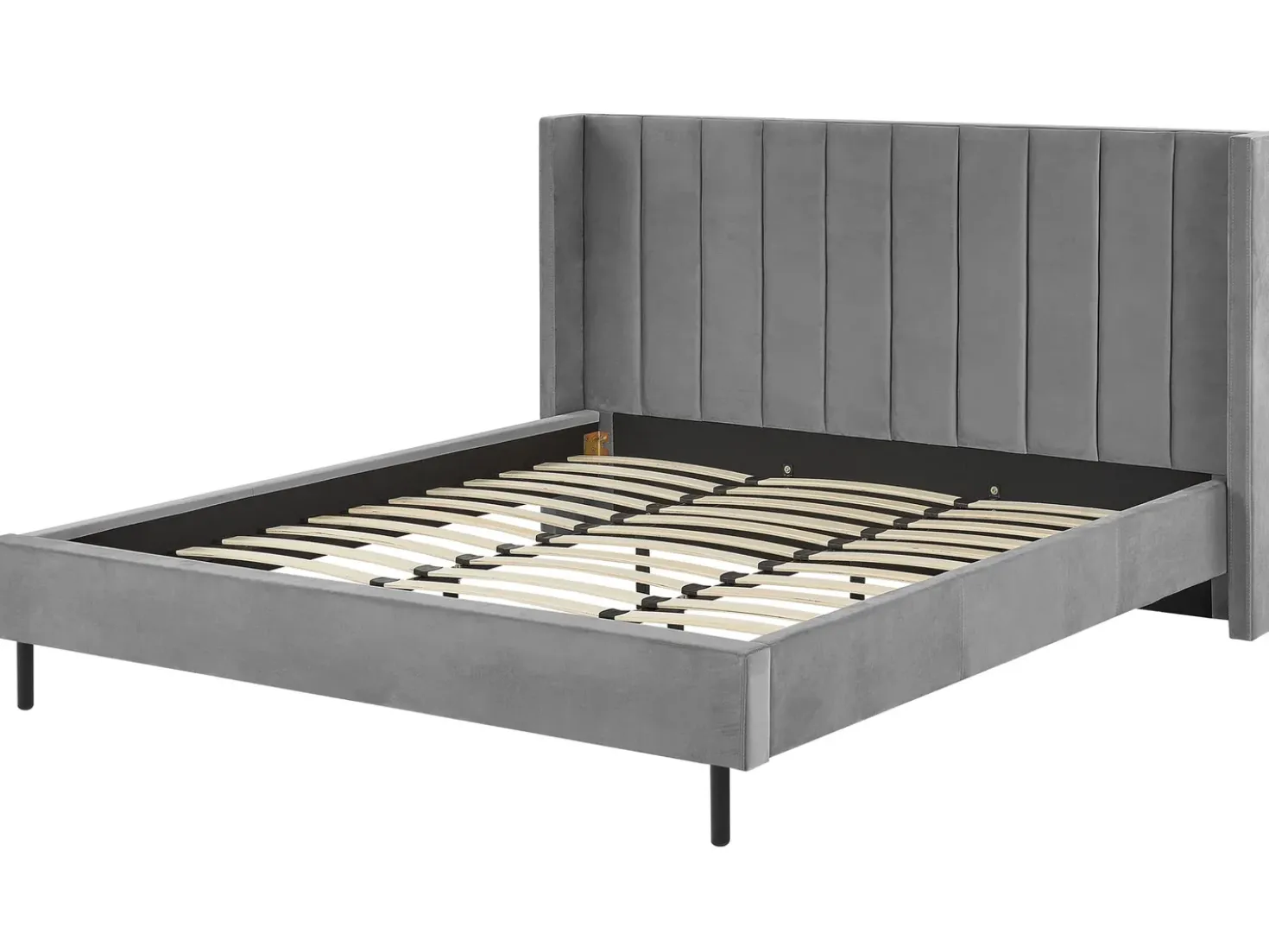 Letto Velluto VILLETTE 180 x 200 cm Grigio