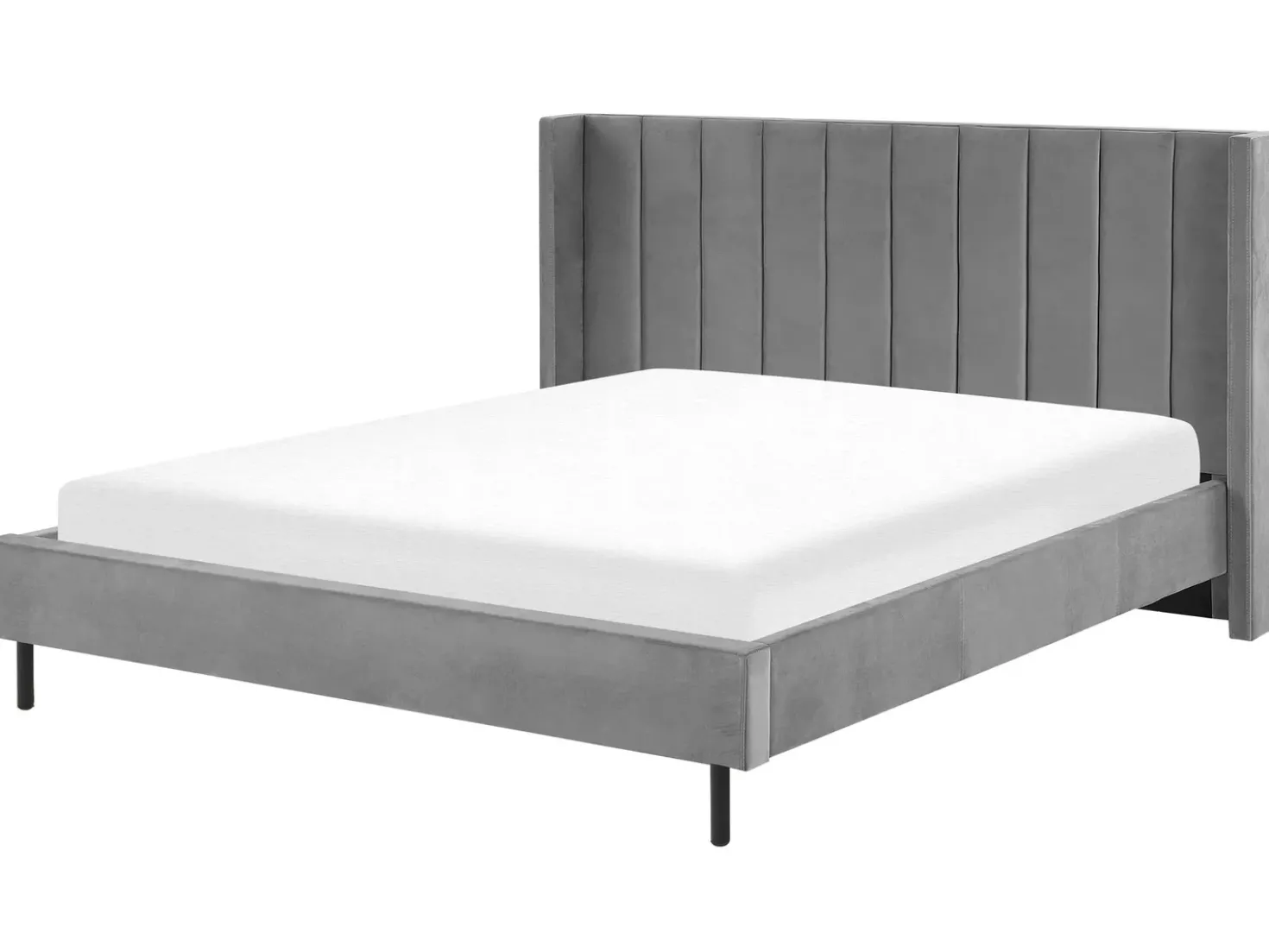 Letto Velluto VILLETTE 180 x 200 cm Grigio