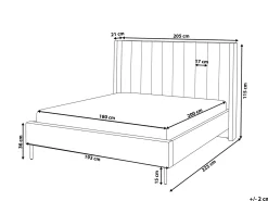 Letto Velluto VILLETTE 180 x 200 cm Grigio