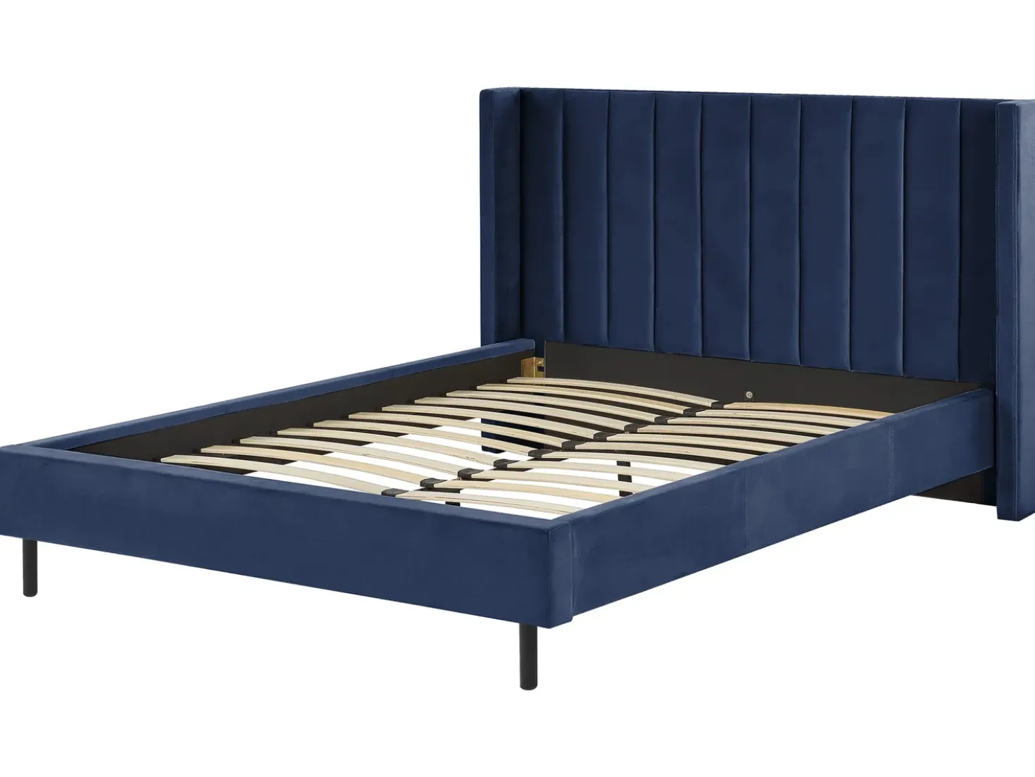 Letto Velluto VILLETTE 160 x 200 cm Blu marino