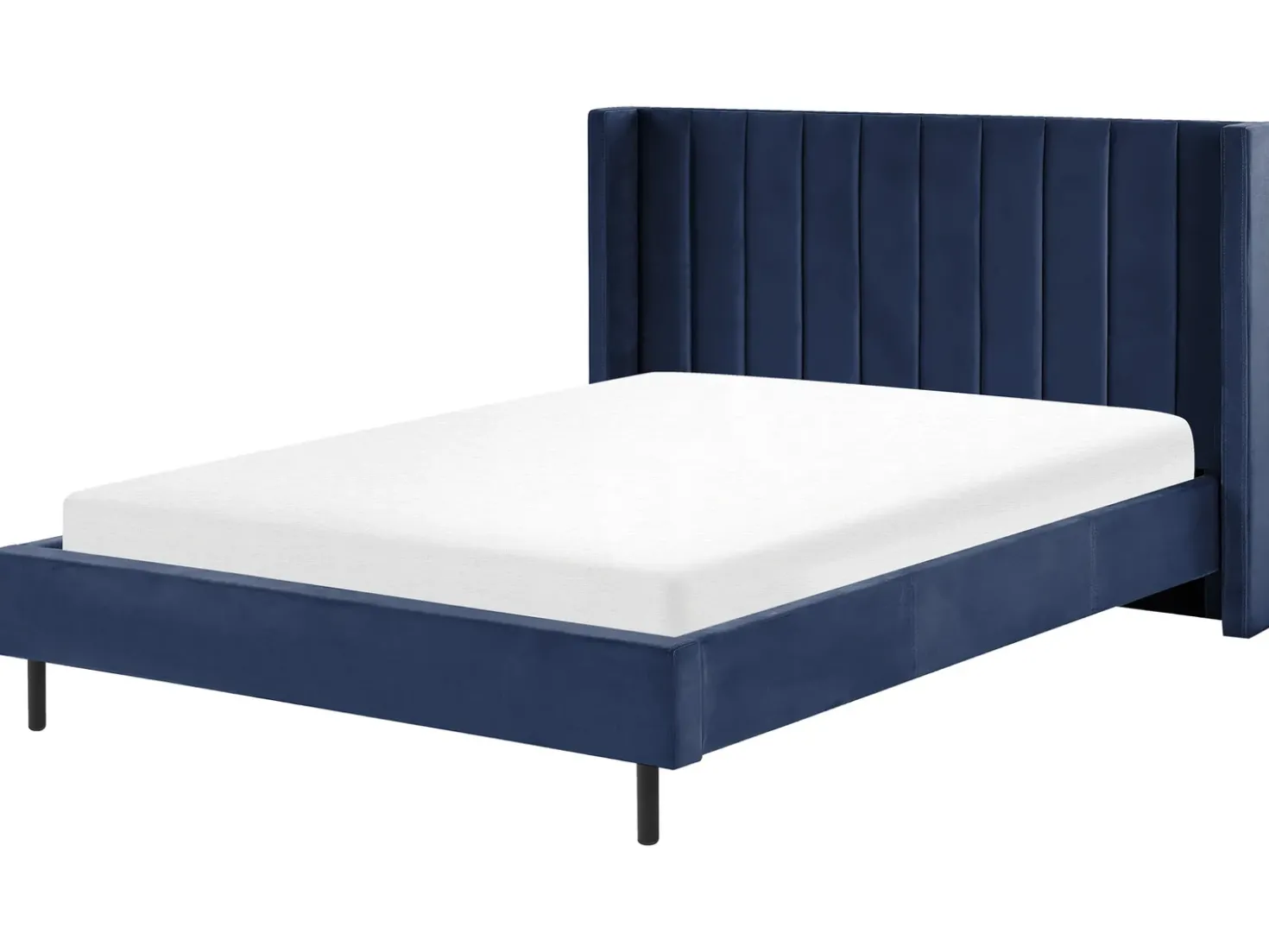 Letto Velluto VILLETTE 160 x 200 cm Blu marino