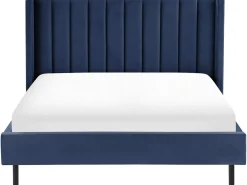 Letto Velluto VILLETTE 160 x 200 cm Blu marino